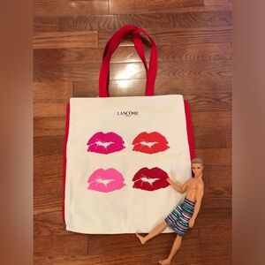 LANCOME LIPSTICK LIP POP PRINT CANVAS TOTE BAG